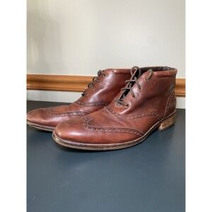 Cole Haan Liam Men 10M Brown Leather Wingtip Ankle Chukka Boot C11053 Boho